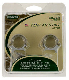 Weaver Detachable Top Mount 1-inch Scope Rings with qd design and stainless steel finish